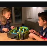 Masa de fotbal cu teren si 12 jucatori Vivimall, 4 manere, cu Tablou Scor, din Metal si ABS, 36.5 x 35.5 x 8 cm, Design Multicolor, pentru copii/adulti, verde, Resigilat - vivimall.ro