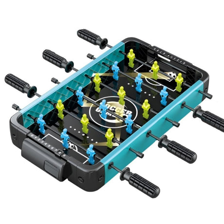 Masa de Fotbal cu Teren si 18 Jucatori Vivimall, 6 Manere, 2 Mingi, cu Tablou Scor, din ABS, 49.8x26x6.6 cm, Design Multicolor, pentru Copii/ Adulti - vivimall.ro