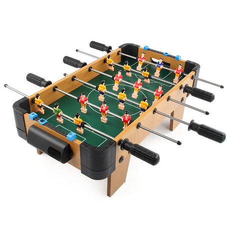 Masa de fotbal cu teren si 18 jucatori Vivimall, 6 manere, cu tablou pentru scor, din metal, lemn si ABS, 51 x 44 x 17.5 cm, cu picioare, pentru copii/adulti - vivimall.ro
