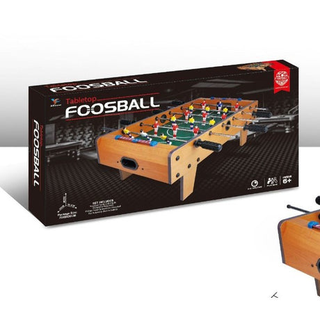 Masa de Fotbal cu Teren si 18 Jucatori Vivimall, 6 Manere, cu Tablou pentru Scor, din Metal, Lemn si ABS, 69 x 36.5 x 23 cm, cu Picioare, pentru copii/adulti - vivimall.ro