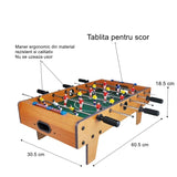 Masa de Fotbal cu Teren si 18 Jucatori Flippy, 6 Manere, cu Tablou pentru Scor, din Metal, Lemn si ABS, 60.5 x 30.5 x 18.5 cm, cu Picioare, pentru copii/adulti - vivimall.ro