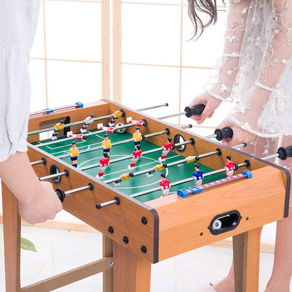 Masa de Fotbal cu Teren si 18 Jucatori Flippy, 6 Manere, cu Tablou pentru Scor, din Metal, Lemn si ABS, 69 x 36.5 x 61 cm, cu Picioare, pentru copii/adulti - vivimall.ro