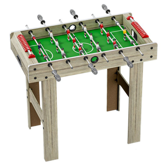 Masa de Fotbal cu Teren si 18 Jucatori Vivimall, 6 Manere, cu Tablou pentru Scor, din Metal, Lemn si ABS, 81 x 43 x 78 cm, cu Picioare, pentru copii/adulti, Gri - vivimall.ro