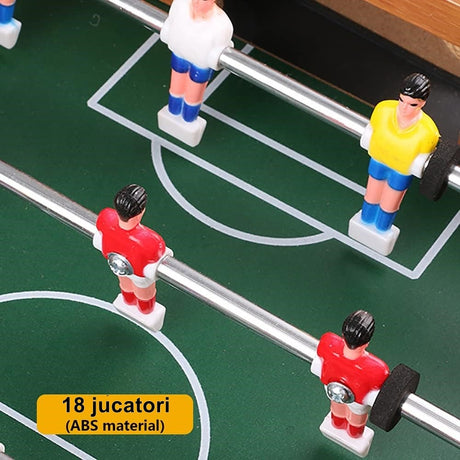Masa de fotbal cu teren si 18 jucatori Vivimall, cu tablou pentru scor, din metal, lemn si ABS, 50 x 25 x 15.5 cm, pentru copii - vivimall.ro