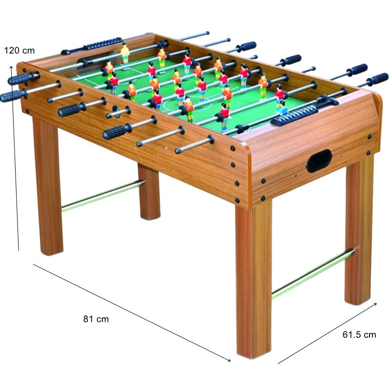 Masa de Fotbal cu Teren si 21 Jucatori Vivimall, 8 Manere, cu Tablou pentru Scor, din Metal, Lemn si ABS, 120 x 61.5 x 81 cm, cu Picioare, pentru copii/adulti - vivimall.ro