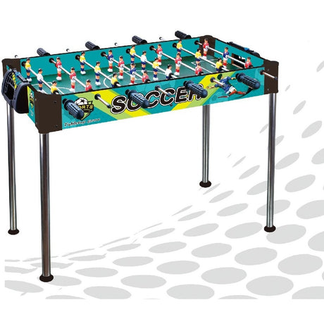 Masa de Fotbal, Vivimall, cu Picioare Inalte, 8 Manere, Tablou de Scor, 86 x 62 x 65 cm, din Lemn/Otel si ABS, Albastru - vivimall.ro