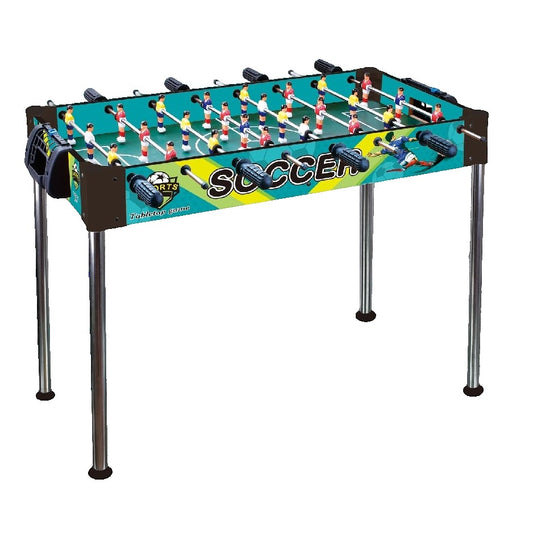 Masa de Fotbal, Vivimall, cu Picioare Inalte, 8 Manere, Tablou de Scor, 86 x 62 x 65 cm, din Lemn/Otel si ABS, Albastru - vivimall.ro