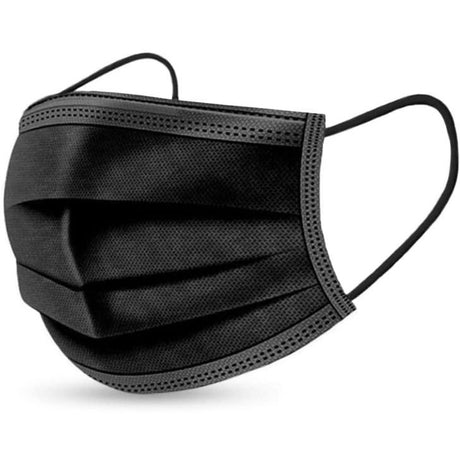 Masca faciala Vivimall, 3 straturi si 3 pliuri - 50 bucati, Negru - vivimall.ro