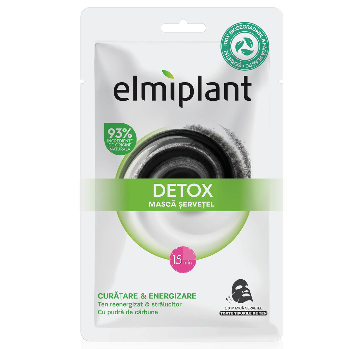 Masca Servetel Pentru Fata, Elmiplant, Detox, 20 ml - vivimall.ro