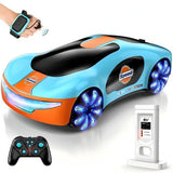 Masinuta Smart, Vivimall, cu Telecomanda si Controller prin Gesturi/Wireless, Lumini/Sunet/Abur, Reincarcabila, 24x12,4x7,1 cm, Statie de Incarcare EV, Albastru/Portocaliu - vivimall.ro