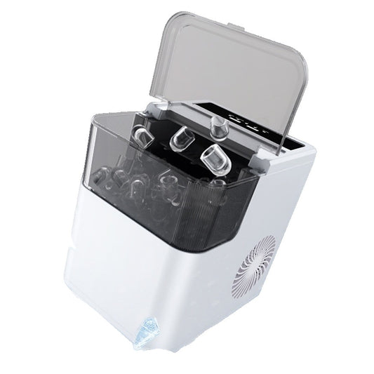 Masina de Facut Gheata, Vivimall, din ABS, 12 kg/24h, Capacitate 500 g, 2 Marimi, Portabil, 39 x 23 x 28 cm, Automata, Alb - vivimall.ro