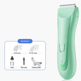 Mașină de tuns copii Vivimall cu funcție anti-tăiere, 2 accesorii incluse și încărcător USB, detaliu lateral
