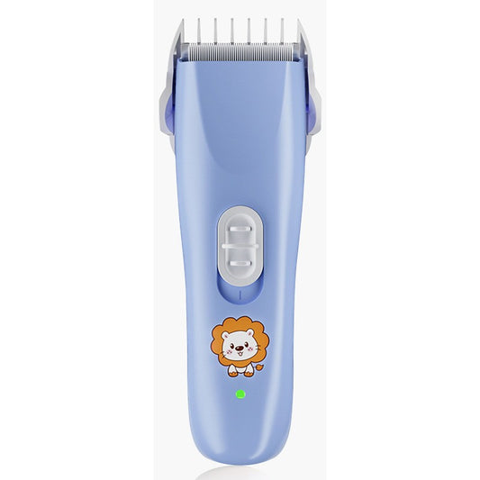 Masina De Tuns Bebelusi si Copii, Vivimall, Lame Cermice si Inox, Fara Fir, Functie Anti Taiere, Silentios, 50 W, Rezistent la Apa, 2 Accesorii, Incarcator USB, Model Leu, Albastru - vivimall.ro