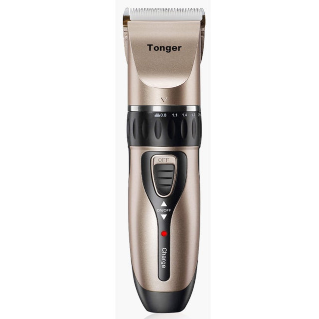 Masina De Tuns Bebelusi si Copii, Vivimall, Lame Cermice si Inox, Fara Fir, Functie Anti Taiere, Silentios, 50 W, 4 Accesorii, Incarcator USB, Gold Negru - vivimall.ro