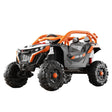 Mașinuță electrică UTV Buggy Off-Road portocaliu-negru, vedere frontală, baterie 6V 7Ah, Dual Drive