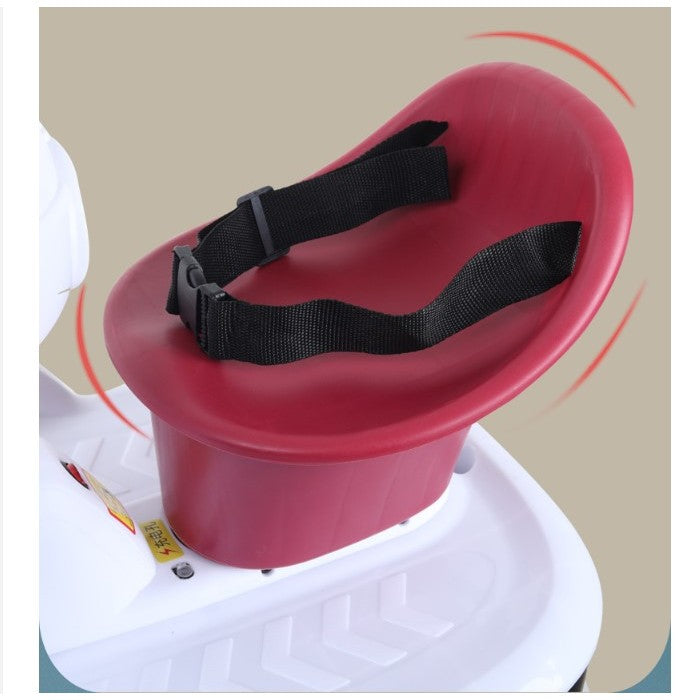 Masinuta electrica cu telecomanda pentru copii, Vivimall, roti spate rotire 360, curea siguranta, lumini si sunete, self control si prin telecomanda, cu pedale de acceleratie si frana, visiniu - vivimall.ro