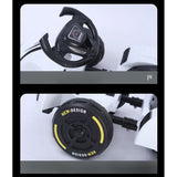 Masinuta Electrica Vivimall, Tip Kart, cu Telecomanda, Dimensiune Reglabila, 2 Viteze, Sistem de Lumini si Sunet, Pentru Copii intre 1.2 - 1.6 Inaltime, 105 x 55 x 50 cm, Alb - vivimall.ro