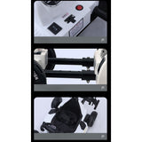 Masinuta Electrica Vivimall, Tip Kart, cu Telecomanda, Dimensiune Reglabila, 2 Viteze, Sistem de Lumini si Sunet, Pentru Copii intre 1.2 - 1.6 Inaltime, 105 x 55 x 50 cm, Alb - vivimall.ro