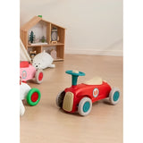 Masinuta Ride-On Vivimall, cu Sistem Anti-Rasturnare, Claxon pe Volan, 1-6 Ani, 60 x 28 x 34 cm, Rosu-Crem - vivimall.ro
