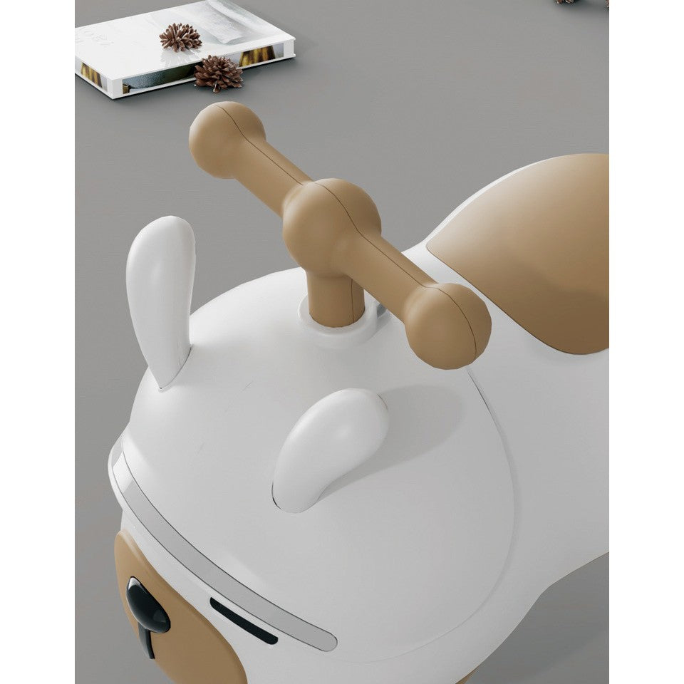 Masinuta Ride-On Vivimall, Sistem Anti-Rasturnare, Sistem de Lumini si Sunet, Bluetooth, 1-3 Ani, Model Catel, 43 x 33 x 26 cm, Alb - Maro - vivimall.ro