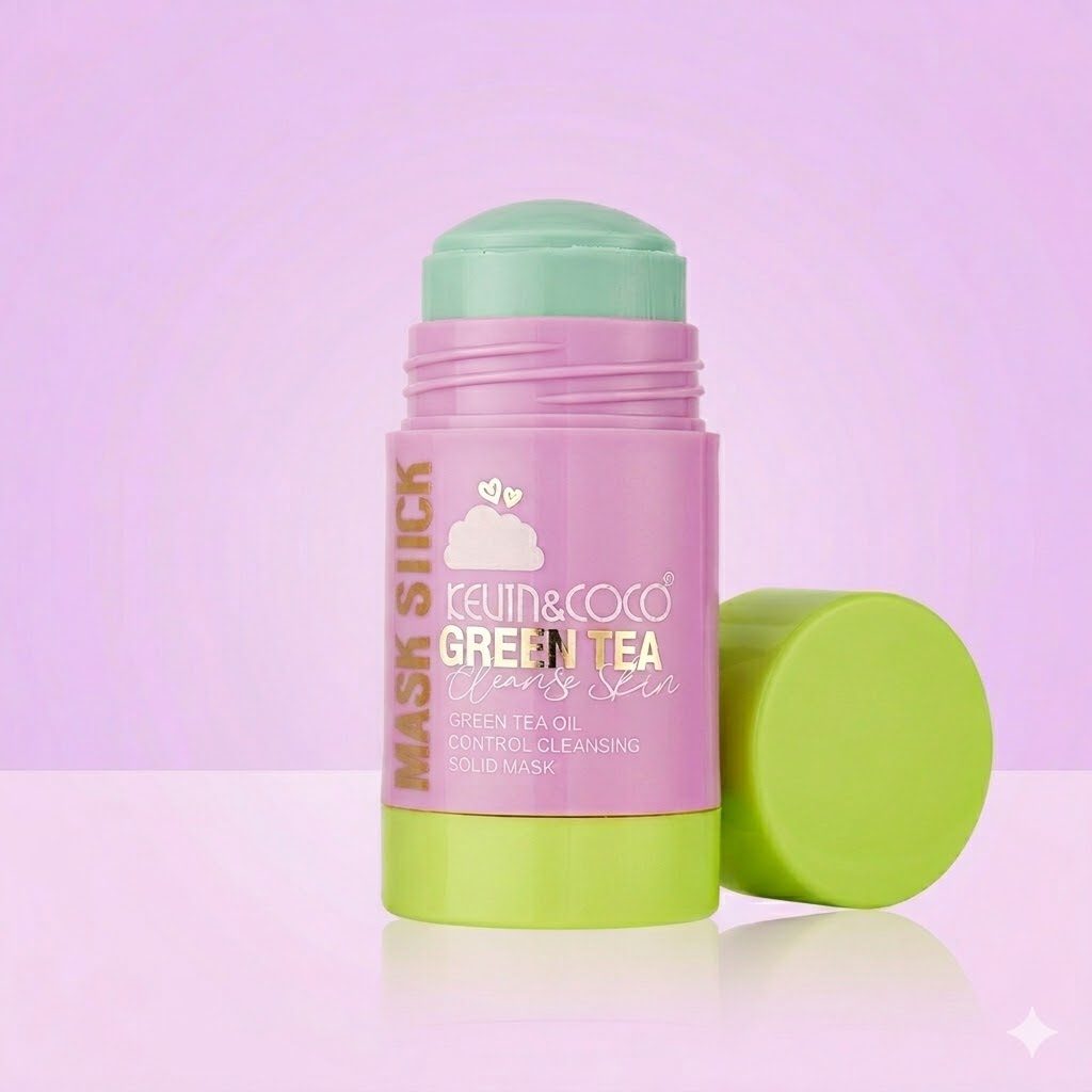 Masca Tip Stick, Kevin&Coco, Green Tea, 7.6x3.9x3.9cm, Roz - vivimall.ro