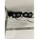 Set 2 Masti de Cuplu, Vivimall, pentru Carnaval, Bal Mascat, Marime Universala, Model Floare Laterala si Margele, Model Clasic Fluture, Negru - vivimall.ro