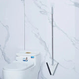 Matura Telescopica, Vivimall, cu Doua Capete - Perie/Racleta 23 cm, Lungime 110 cm, din Plastic/Otel/Silicon, Gri - vivimall.ro