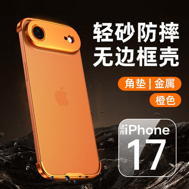 Carcasa de Metal pentru iPhone 17 Air, Vivimall, Fara margini, Portocaliu - vivimall.ro