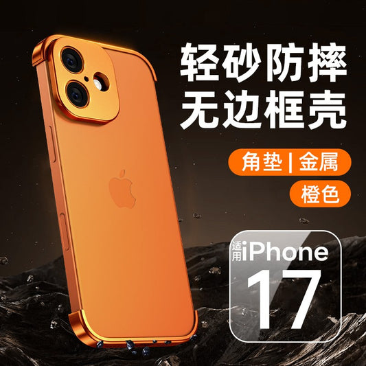 Carcasa de Metal pentru iPhone 17, Vivimall, Fara margini, Portocaliu - vivimall.ro