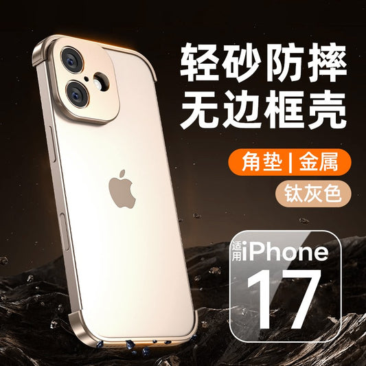 Carcasa de Metal pentru iPhone 17, Vivimall, Fara margini, Gri Titanium - vivimall.ro