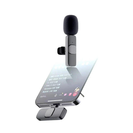 Receptor Lightning al microfonului wireless Vivimall, detaliu conector, negru