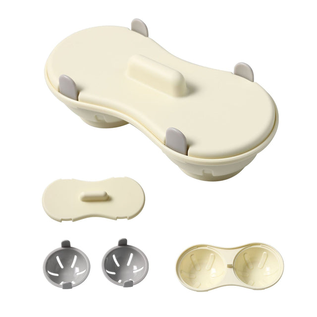 Recipient Dublu pentru Oua, Vivimall, din Plastic Vivimall, pentru Gatit la Microunde, 22 x 11.8 x 8 cm, Gri - vivimall.ro