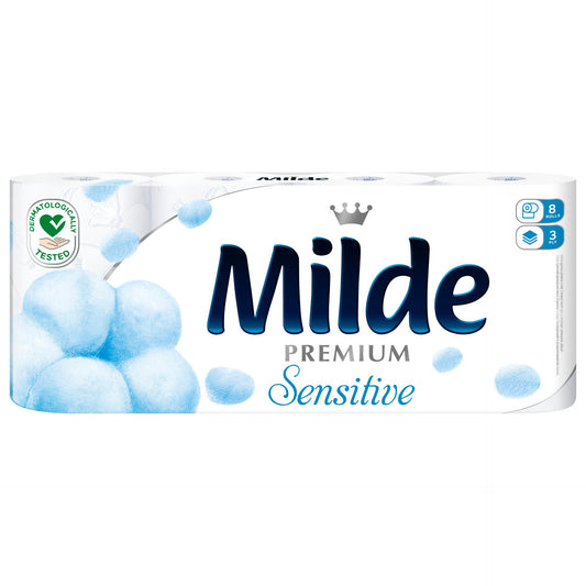 Milde Toalettpapír 8 TEKERCS 3 RÉTEG Prémium Sensitive