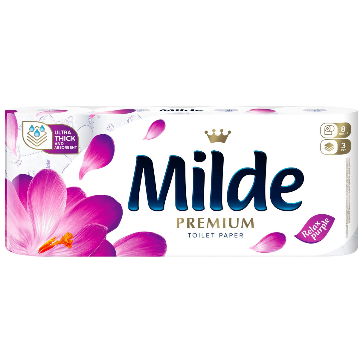 Milde WC-papír 8 tekercs 3 rétegű Relax Purple