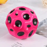 Minge Saltareata Hiperelastica, Vivimall, Space Moon Ball foarte Elastica, Antistress pentru Copii, Diametru 66 mm, Roz - vivimall.ro