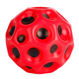 Minge Saltareata Hiperelastica, Vivimall, Space Moon Ball foarte Elastica, Antistress pentru Copii, Diametru 66 mm, Rosu - vivimall.ro
