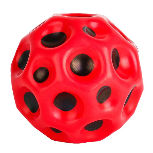 Minge Saltareata Hiperelastica, Vivimall, Space Moon Ball foarte Elastica, Antistress pentru Copii, Diametru 66 mm, Rosu - vivimall.ro