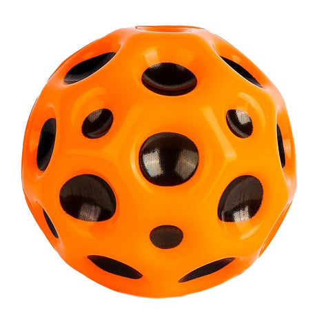 Minge saltăreață Space Moon Ball hiperelastică, diametru 66 mm, culoare portocaliu, vedere frontală