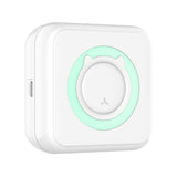 Mini Imprimanta Foto Portabila, Vivimall, 5 Role de Hartie Termica, 5 Role Autocolante, 3 Role Colorate, Pixuri, Incarcare USB, Model Pisica, Alb Verde - vivimall.ro