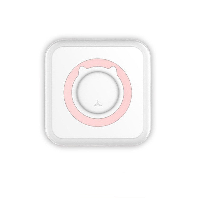 Mini Imprimanta Foto Portabila, Vivimall, 5 Role de Hartie Termica, 5 Role Autocolante, 3 Role Colorate, Pixuri, Incarcare USB, Model Pisica, Alb Roz - vivimall.ro