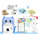 Mini Imprimanta Foto Portabila, Incarcare Usb, Bluetooth, Print , Albastru - vivimall.ro