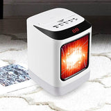Mini incalzitor portabil Vivimall cu telecomanda, afisaj digital, sincronizare inteligenta, lumina de noapte colorata - vivimall.ro