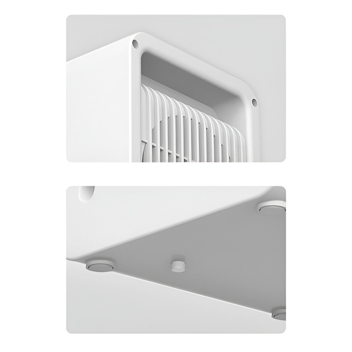 Mini Incalzitor pentru Birou, Vivimall, Incalzire si Racire, 1000-1200W, cu Lumini, cu Maner, Lungime Cablu 1.5 m, 3 Trepte de Temperatura, 15.3x13.8x22.5 cm, Alb - vivimall.ro