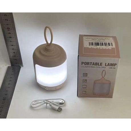 Mini Lampa LED de Camping, Vivimall, pentru Aer Liber, Reincarcabila USB Type C, 3 Trepte de Lumina, Portabila, 13.8 x 6.5 cm, 5V, Alb - vivimall.ro