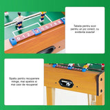 Mini Masa de Fotbal cu Teren si 18 Jucatori Vivimall, 6 Manere, cu Tablou pentru Scor, din Metal, Lemn si ABS, 50 x 25 x 16 cm, cu Picioruse, pentru copii/adulti - vivimall.ro