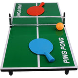 Mini Masa de Ping Pong Vivimall, pentru interior, Material Lemn, 60 x 10 x 30 cm, 2 mingi, portabila, verde - vivimall.ro