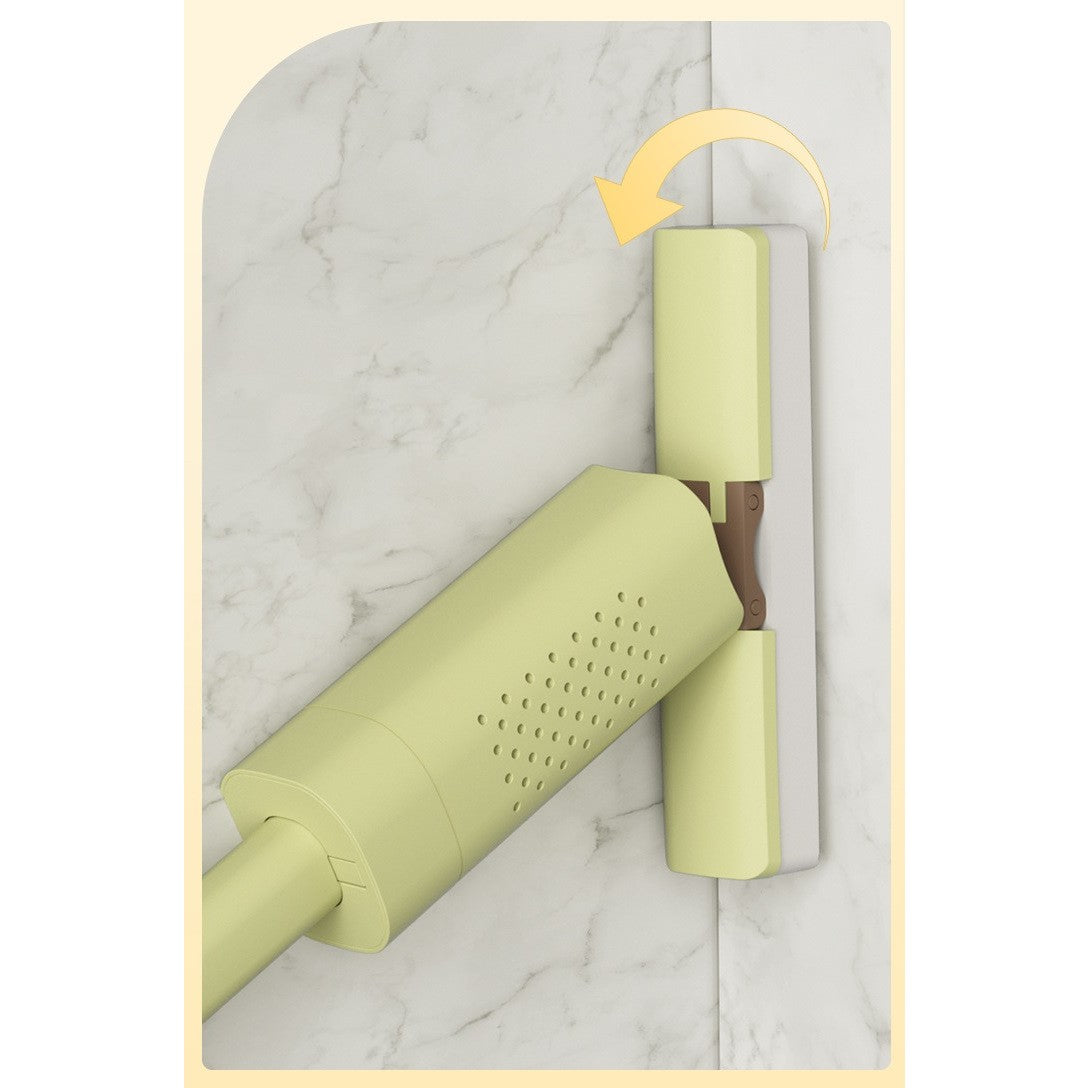 Mini Mop, Vivimall, Pentru Uz Casnic, Sistem Autostoarcere, Portabil, Mop cu Burete, Rotire 180°,15 x 27.5 cm, Verde - vivimall.ro