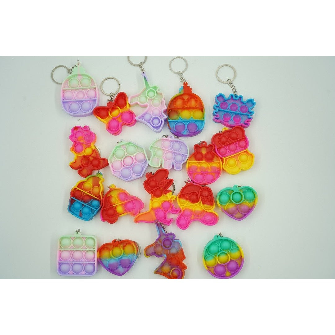 Mini POP IT Jucarie Push Pop Bubble Fidget Breloc, Modele diverse, Multicolor - vivimall.ro