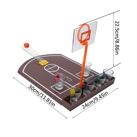 Joc de baut tip baschet Vivimall, arunca mingea si accepta provocarea, pahare de shot din sticla, 30 x 22.5 x 24 cm, multicolor - vivimall.ro