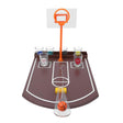 Joc de băut tip baschet cu pahare de shot din sticlă, vedere frontală completă, dimensiuni 30x22,5x24 cm, multicolor